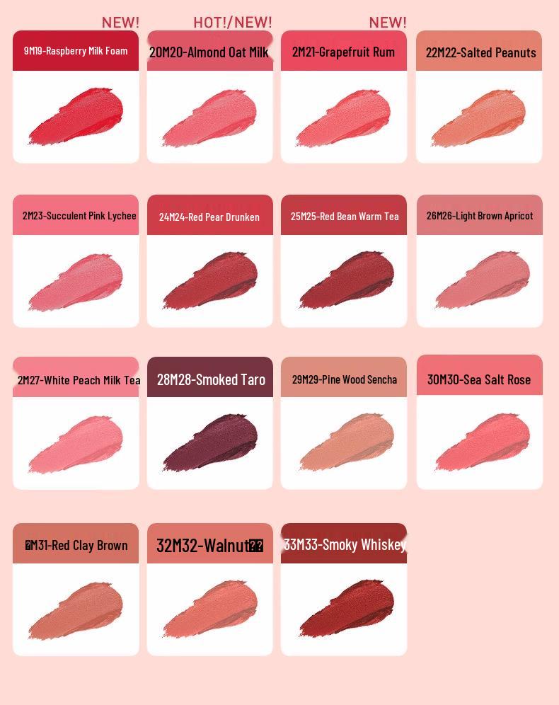 AKF Lip Mud Gloss: Matter, Mehrfarbiger Lippenstift für Studenten - Herbst/Winter Kollektion