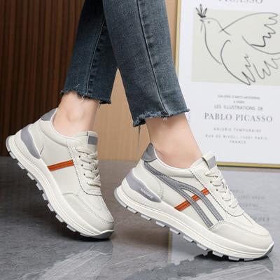 Women's Shoes Fashion Women's Shoes New Versatile Soft-soled Student Running Shoes Casual Shoes Soft Leather White Shoes