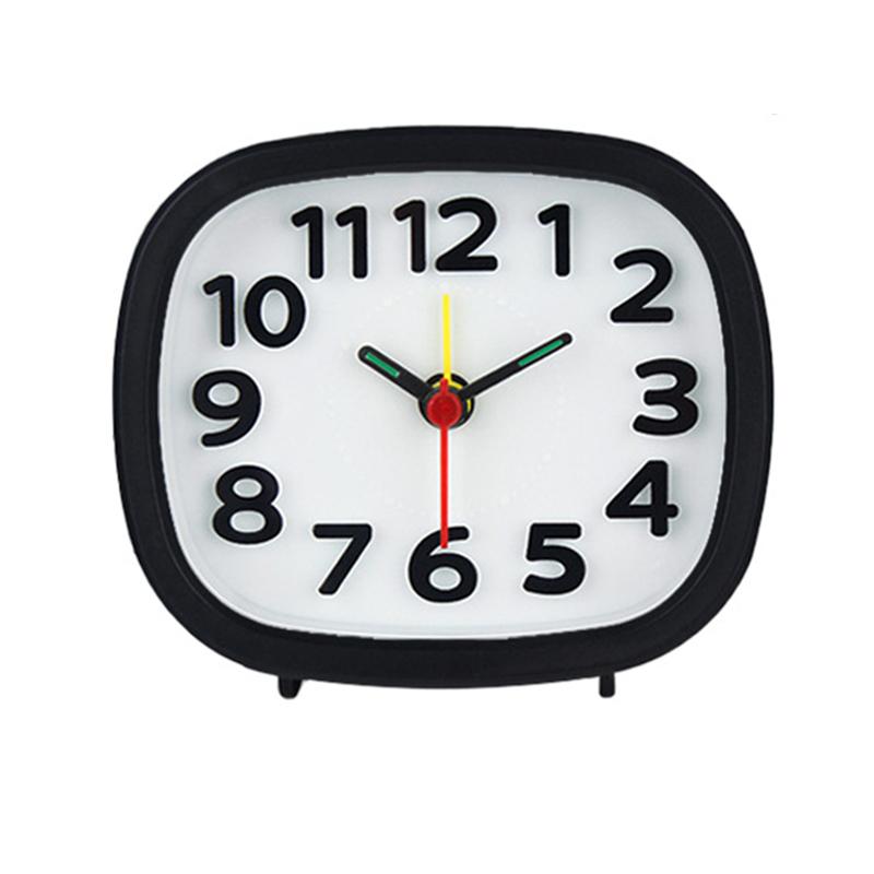 

Creative Square Alarm Clock No Tick Quiet Number Clock Bedrooms Bedside Table Office Home Decor Quartz Battery Operated Clocks Square чёрный