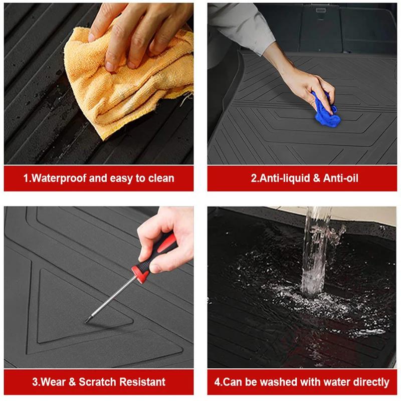 Car TPE Rear Trunk Mats for Tesla Model 3 Y 2024 Waterproof Pad Trunk Tray Carpet Mud Boot Cover Protector Floor Pad Accessories