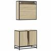 2 Piece Bathroom Furniture Set Sonoma Oak Particleboard