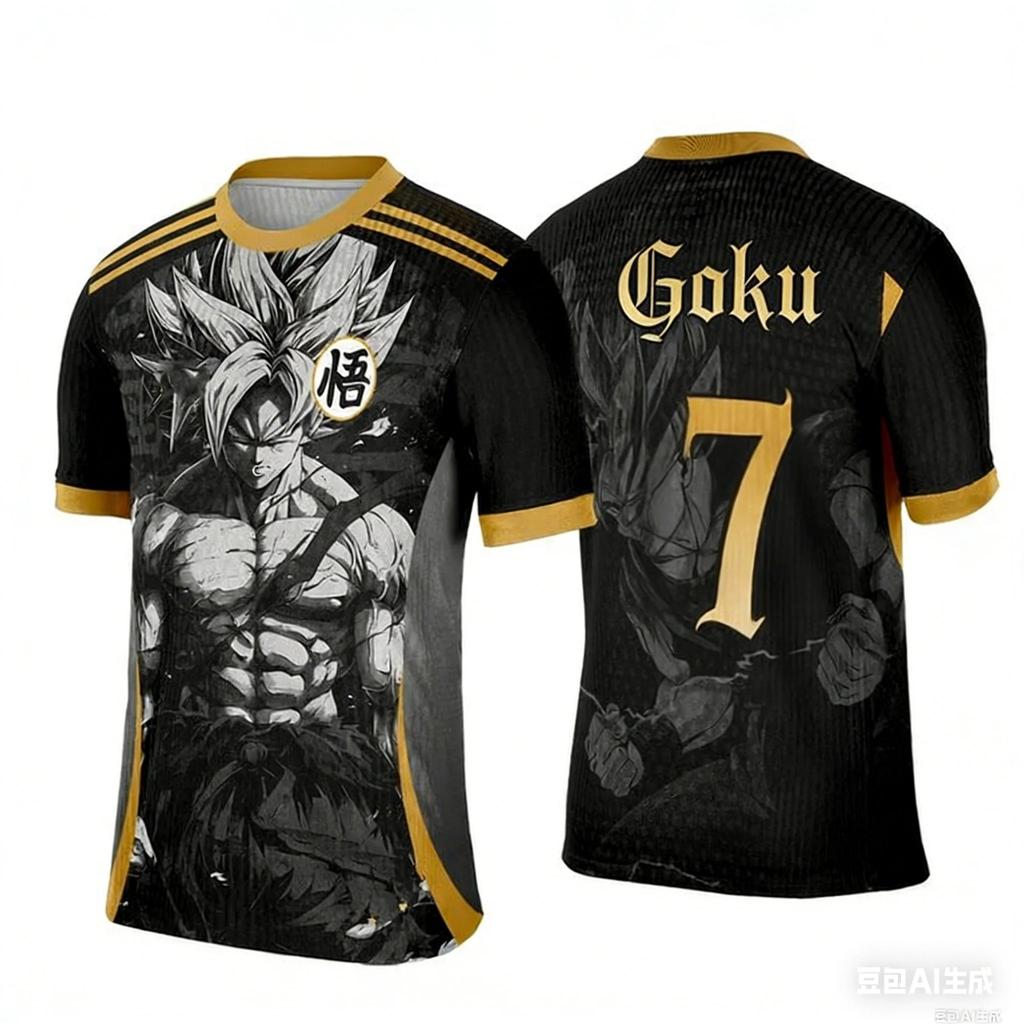 Hot 2026 Japanese Anime Dragon Ball Adult  Football Shirts Wukong Anime Sports NO.10 .7 T-shirts