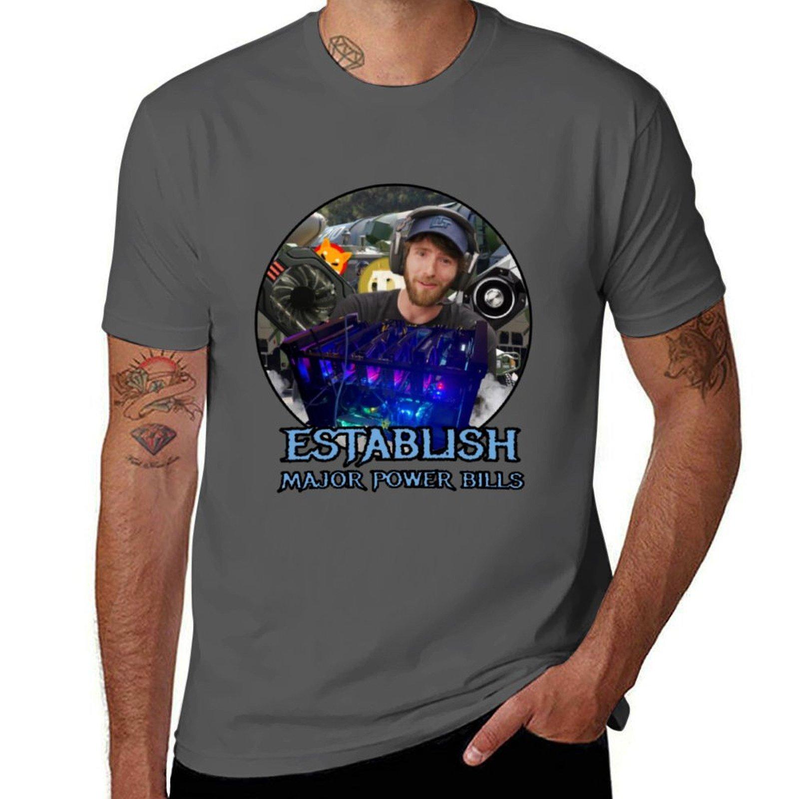 

ESTABLISH MAJOR POWER BILLS MERCH (Linus Tech Tips) :D T-Shirt funny t shirts cotton t shirt custom print T-Shirt 4XL