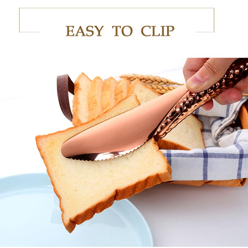 Stainless Steel Food Tong Anti Heat Salad Bread Clip Pastry Clamp Kitchen BBQ Barbecue Grilling Cooking Tong Kitchen Utensils