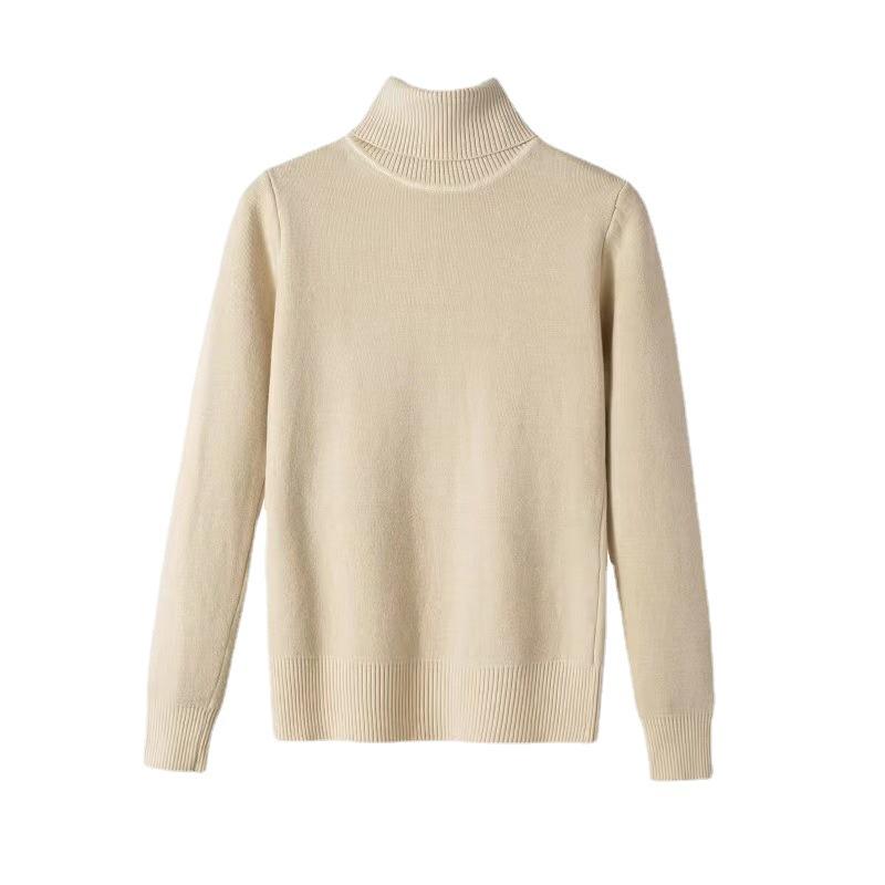 Autumn and Winter High-neck and Fleece Sweaters, Women's Thickened One-piece Velvet Knitwear, with a Slim Mink Bottom Thermal Top