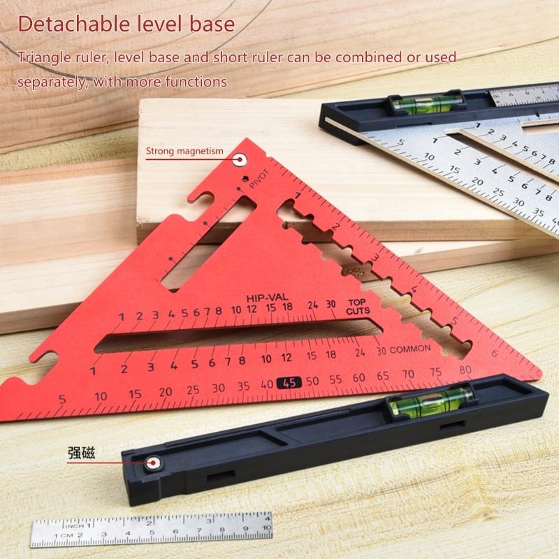 Multipurpose Triangle Ruler Double Sided for Angle/Depth/Cylinder High Precision Aluminum Alloy Triangle Ruler Tool