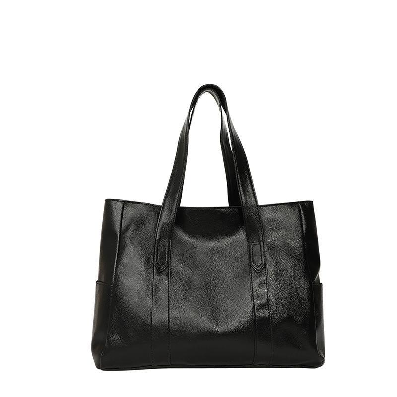 Vintage Ladies Bag Large Capacity Handbag , Vintage Plain Shoulder Bag , Ladies Commuter Casual Handbag 1Pc