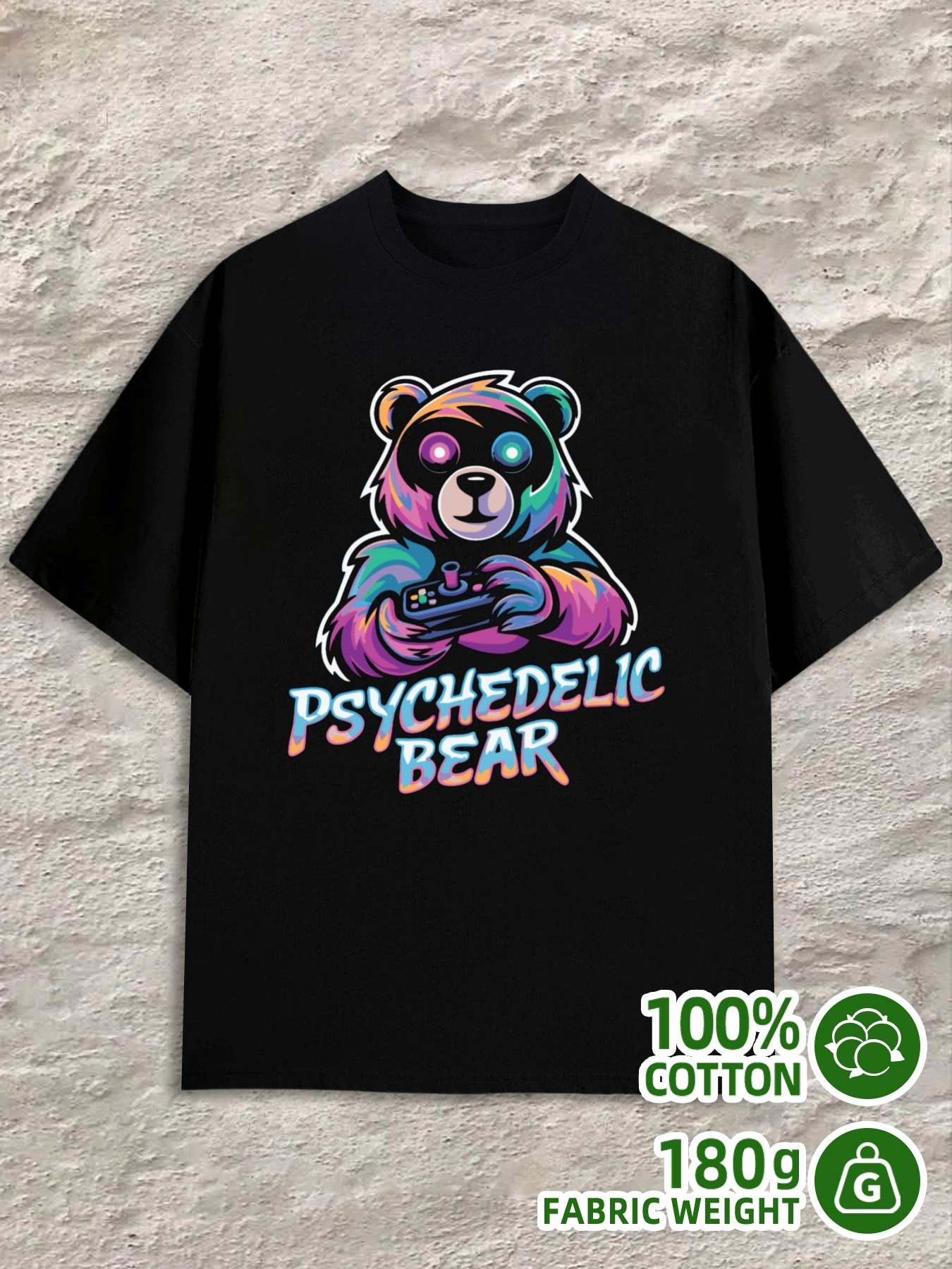 T-Shirt Y2K Psychedelic Bear M
