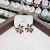 Faionable Retro Simplified Red Firework Diamond Embedded Earrings Luxury Court Design Sensation Earring Accories for Women