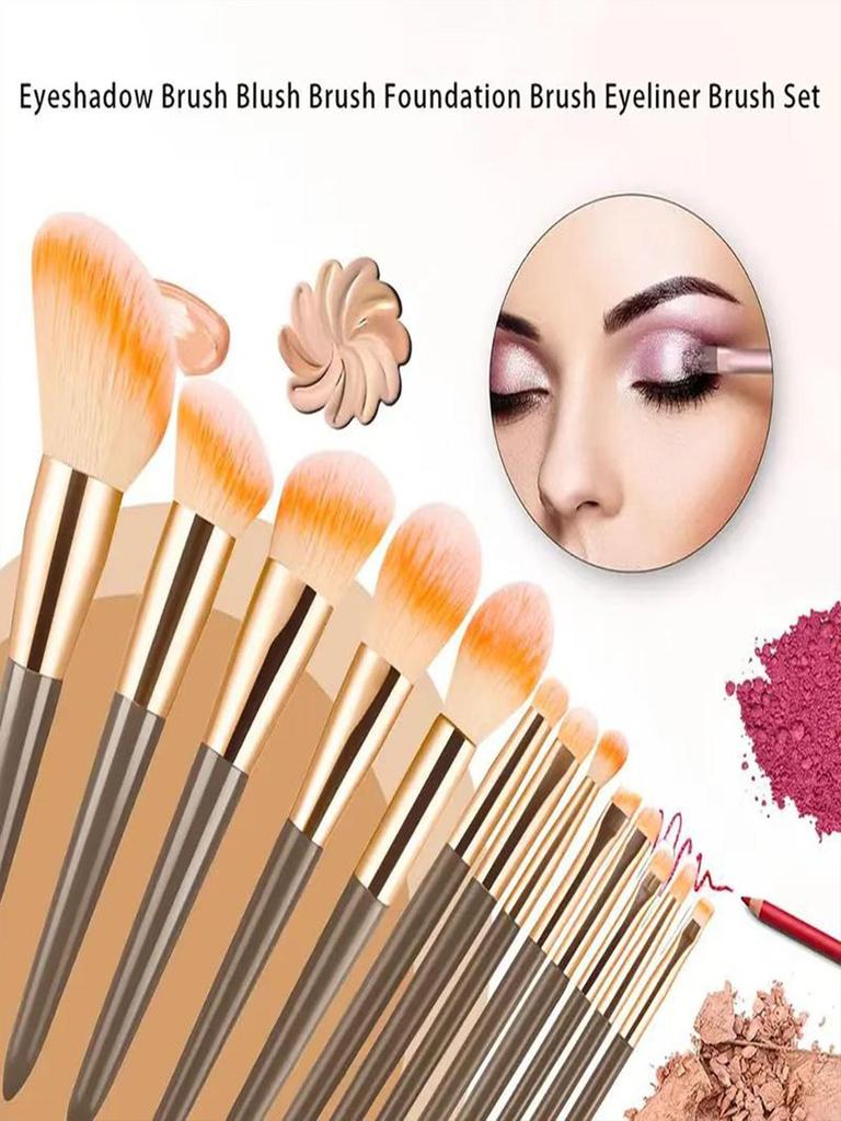 Kompaktowy zestaw 13 pędzli do makijażu: Czarno-Białe, Miękkie Włosie do Podkładu, Cieni do Powiek, Brwi i Korektora.