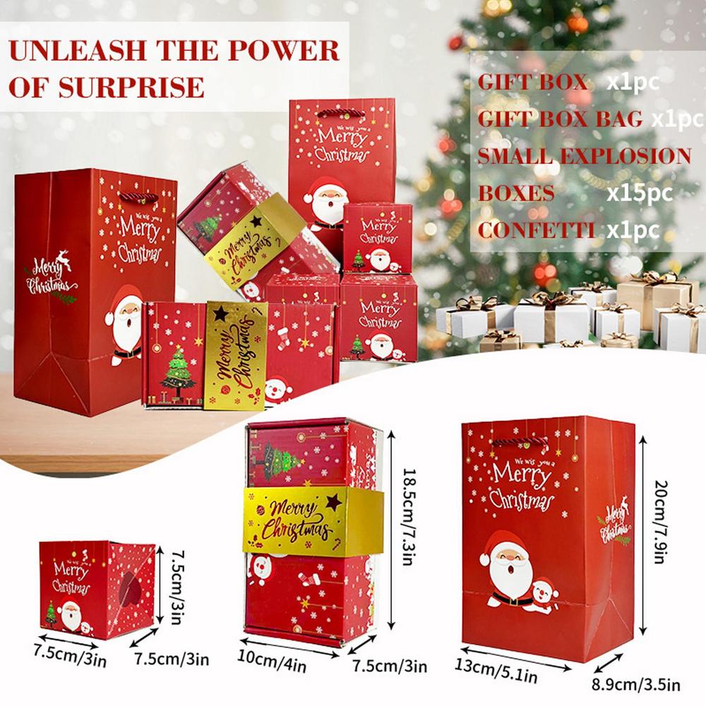 

12pc Surprise Gift Box Explosion for Money, Merry Christmas Surprise Gift Box, Christmas Cash Luxury Folding Pop-Up Surprise Box Other красный