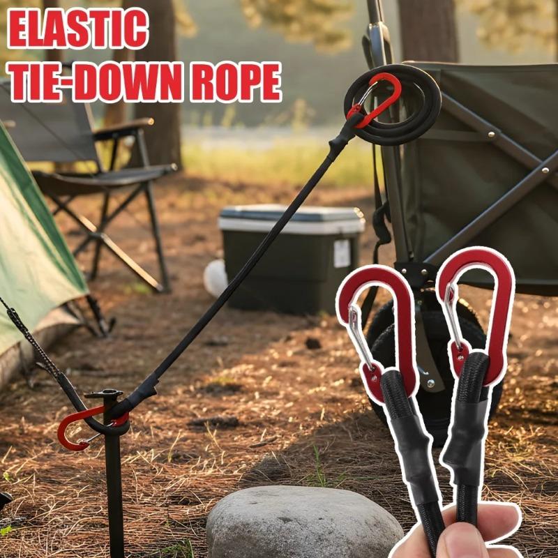 Adjustable Elastic Strap Multipurpose Tie Down Utility Rope Pack 8mm Bungee Cord with Hooks for Camping Luggage Bicycle Cargo