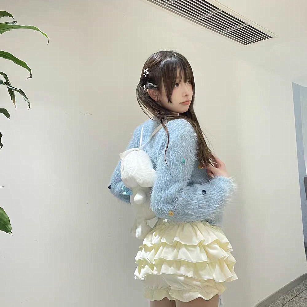 Baby Girl Fluffy Pumpkin Culottes Skirt with Cute Ruffles and Puff Design