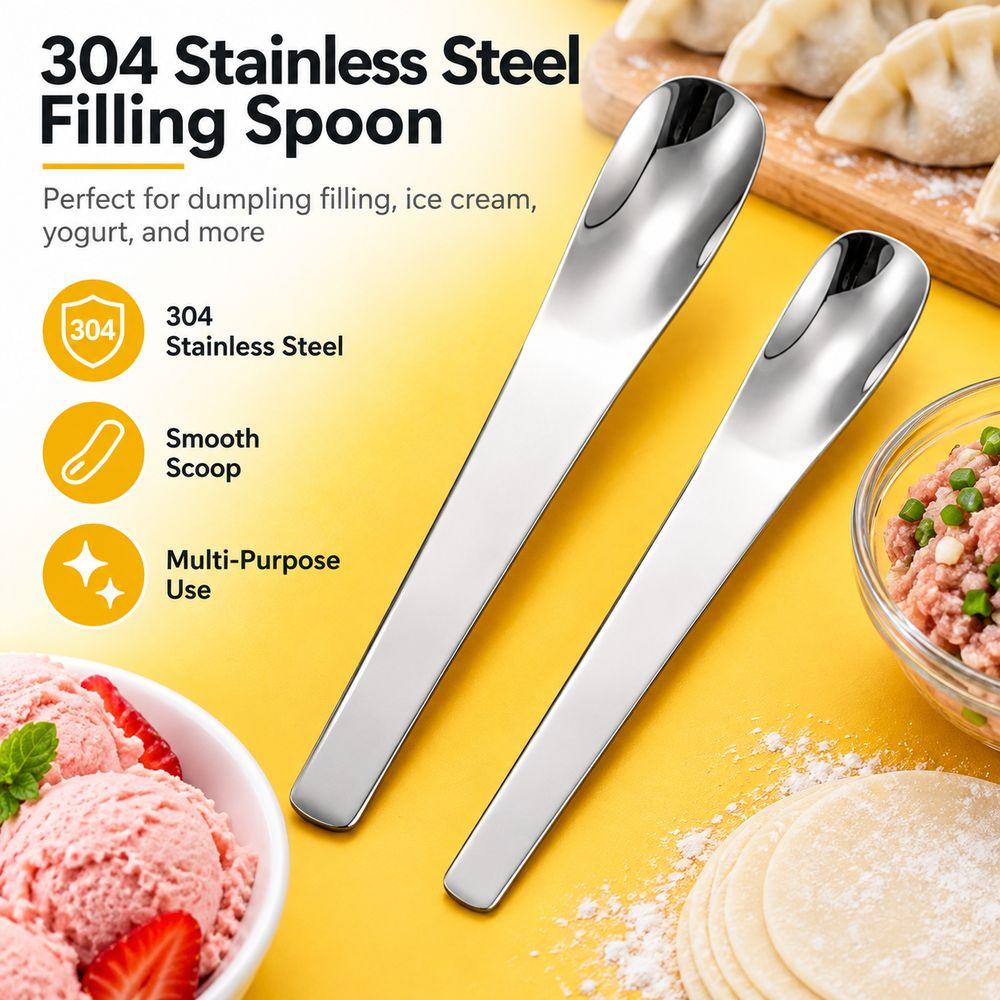 Thickened Handle Ice Cream Spoon Stainless Steel Yogurt Spoon Dessert Spoon Coffee Mixing