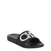 Salvatore Ferragamo Groovy Dual Gancini Slides Black