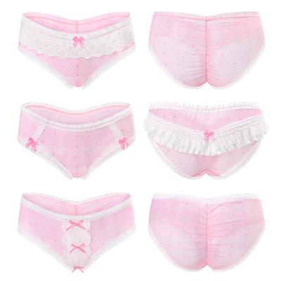 LittleForBig Women's Underwear [Pink Princess] Mesh Panties, 3-Piece Set, Size 2XL