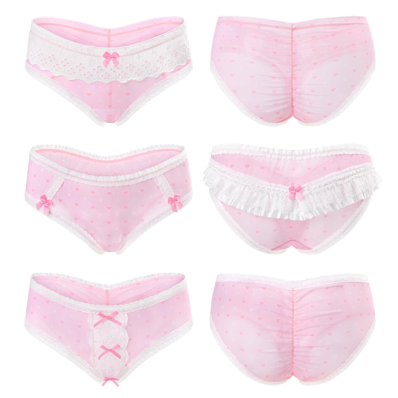 

LittleForBig Underwear Mesh Size XL Women s [Pink Princess] Panties, 3-Piece Set, розовый