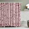 Charming Black Pink Shower Curtain Floral Print Modern Decor for Bathroom Easy Install Hook Rings Set Home Improvement Waterproo