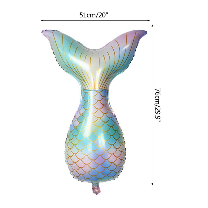 Little Mermaid Party Balloons 32inch Number Foil Balloon Kids Birthday Party Decoration Supplies Baby Shower Decor Helium Globos