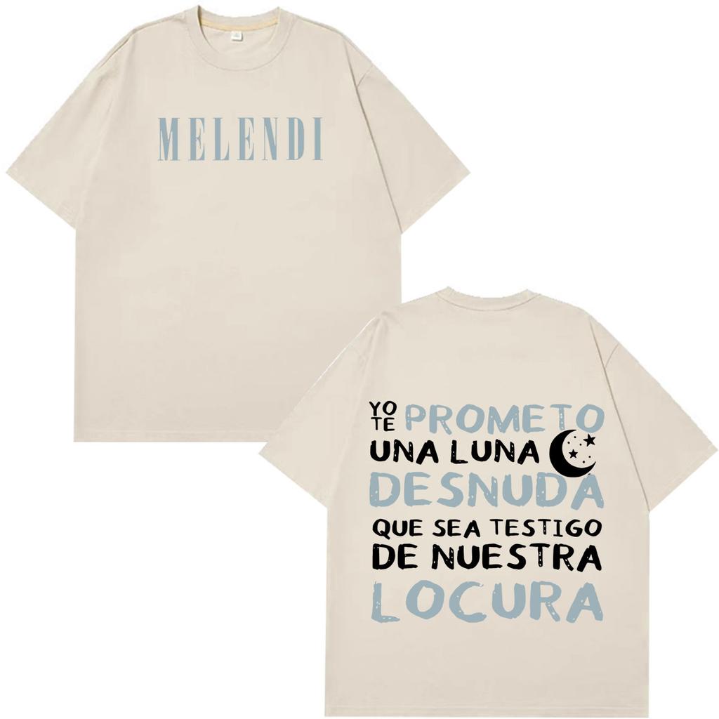 Rapper Melendi La Promesa Letters Print Tshirt Unisex Unisex Fashion Tshirts Short Sleeve Casual Cotton T Shirts Fan Gifts Tops