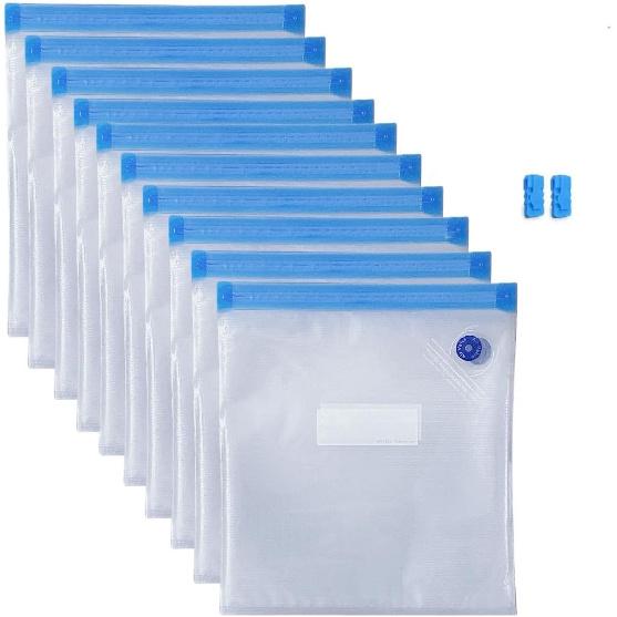 Sous Vide Bags-BPA-Free Reble Vacuum Seal Bags for Food/Freezing Safe-20pcs (8.6 * 8.5in) Vacuum Food Storage Bags & Seal Clips for Sous Vide