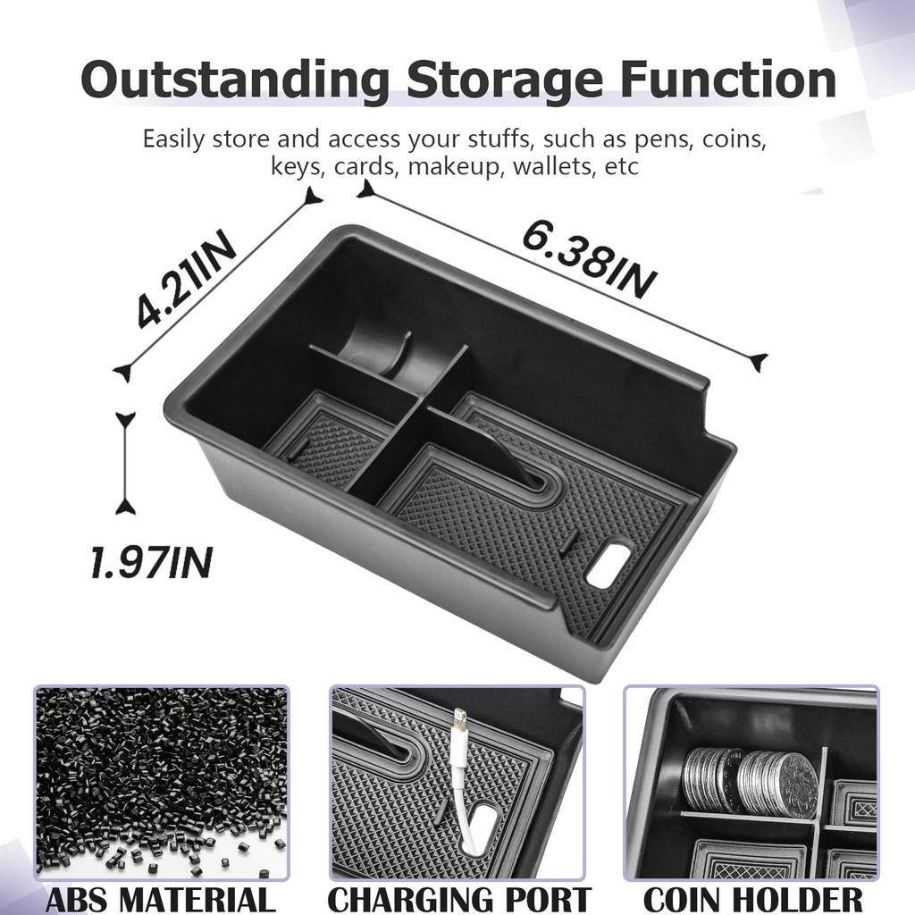 Center Console Storage Tray for 2025 Nissan Kicks Accessories Center Console Organizer Armrest Box Storage Interior Accessories