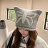 Y2K Cute Cat Ears Beanie Hats Warm Jacquard Cap Creative Butterfly Knitted Hat  Outdoor