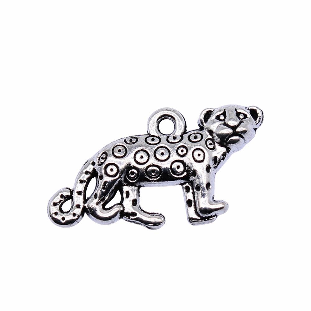 Retro Leopard Charms Metal Animal Pendants For Jewelry Making Handmade Supplies