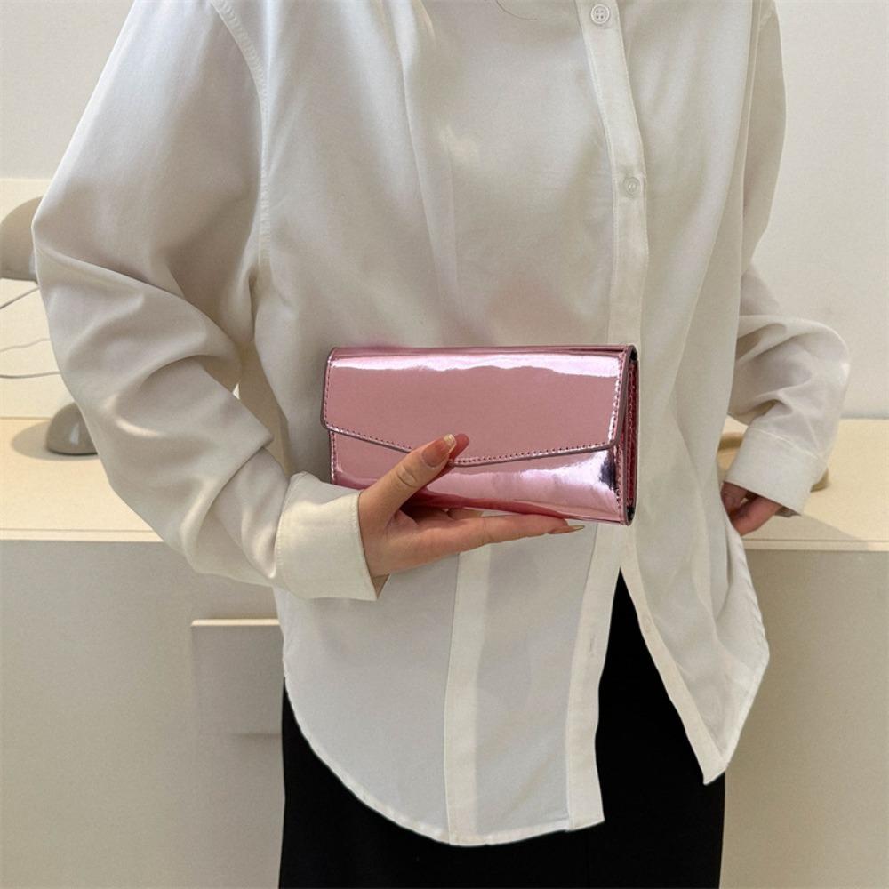 Pu Leather Envelope Evening Bag Functional Handheld Bag Fashion Messenger Cluth Bag  Outdoor