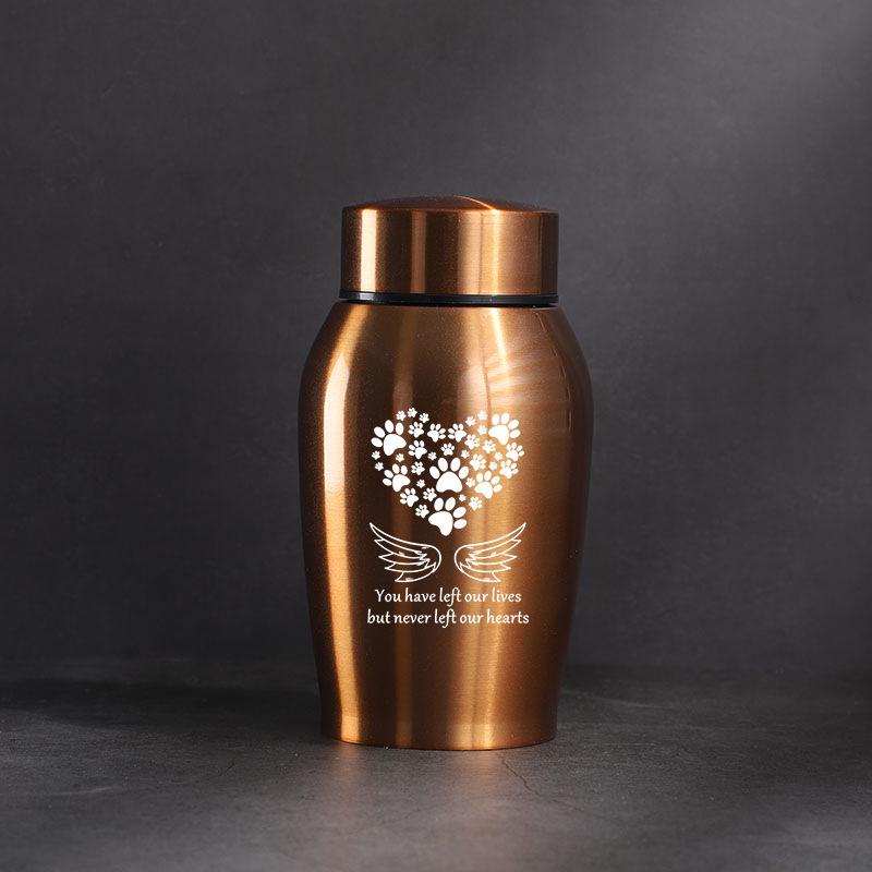 Stainless Steel Pet Cremation Urn for Ashes - Memorial Jar for Cats, Dogs, and Pets