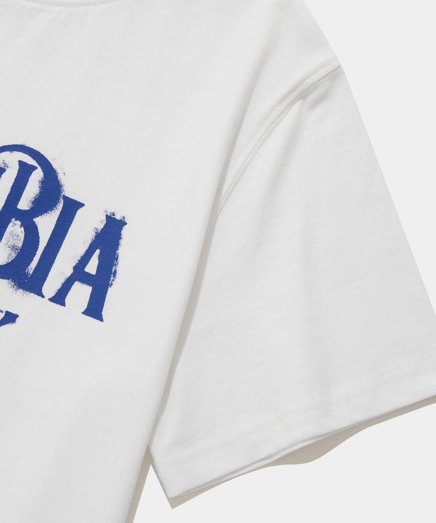 COLUMBIA UNIVERSITY Uni Women Curved Slim-Fit S/S T-Shirts_White