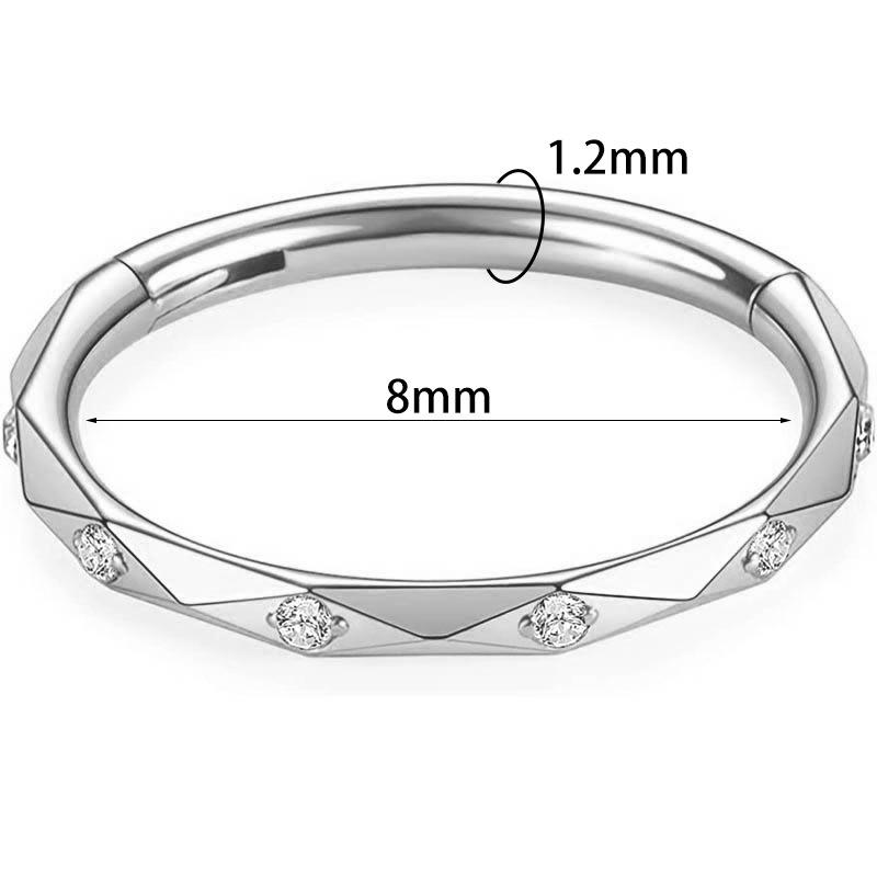 Universal Stainless Steel Nose Ring & Diamond-Studded Circle Earrings Jewelry