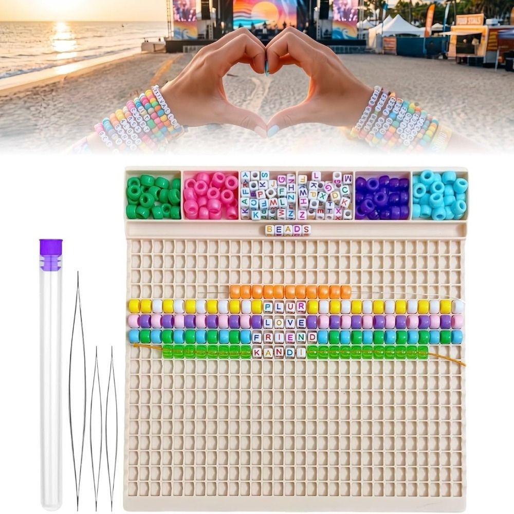 with 3 Beading Needle&Storage Tube Pony Beads Fast Stringing Tray Music Festivals