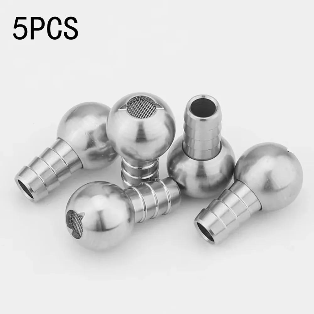 1/2/3/5Pcs Stainless Steel Foam Pot Filter Sprayer Reusable Cleaning Weighted Straw Filter Ball Hose Attachment
