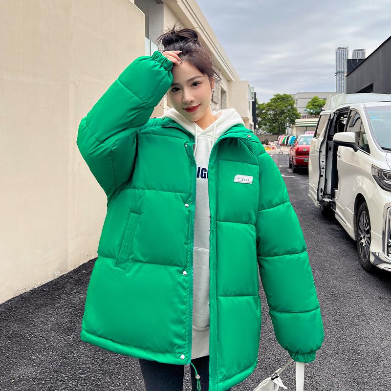 

Пуховая хлопковая одежда женская новая утепленная куртка зимнее свободное пальто XXL зелёный