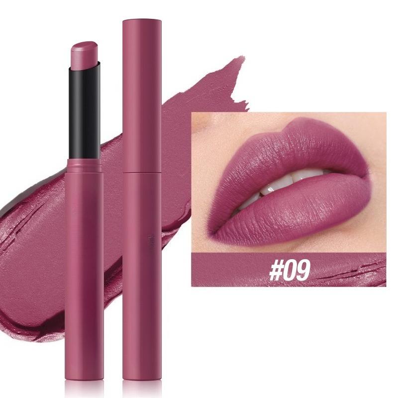 Matte Lipstick Non-Stick Cup Long-Lasting Velvet Finish Lipstick Pen Smooth Matte Lip Color Waterproof Non-Fading 12 Colors Nude