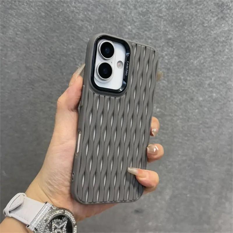 

Полый сетчатый силиконовый чехол для отвода тепла для iPhone 16 Pro Max 15 Plus 14 13 12 ProMax 11 Волнообразный охлаждающий противоударный мягкий чехол iPhone 11