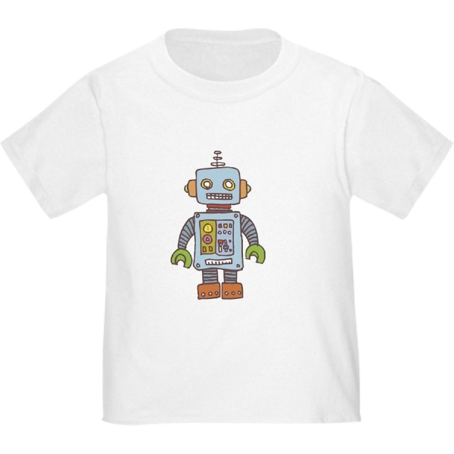 CafePress Robot Toddler T Shirt Cute Toddler Graphic T-Shirt, 100% Cotton XXXXXL белый