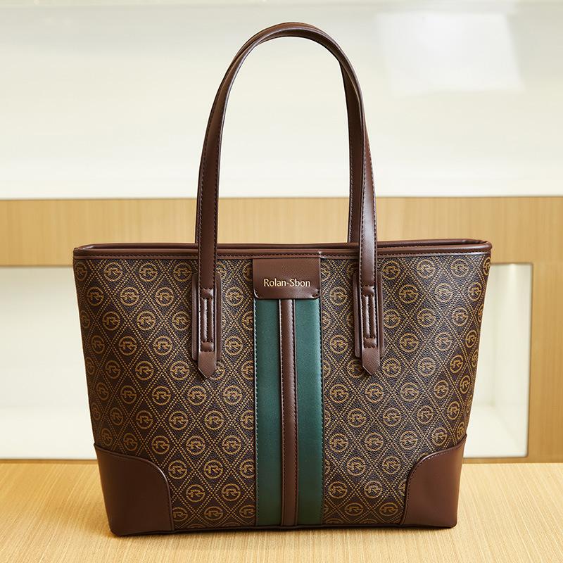 Fashion and Leisure Commuter Versatile Women's Bag, Simple Printed Underarm Bag, Large-capacity Contrasting Color Tote Bag, Shoulder Bag.