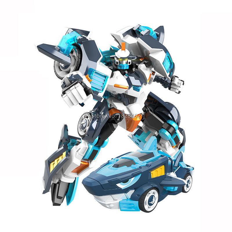 High Quality Two Mode Mini Force Wild Power Transformation Robot Toys Action Figures MiniForce X Deformation Lion/Shark Car Toy