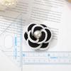 Black Fabric Camellia Flower Brooches For Woman Brooch Pins Dress Shirt  Accessories Gift
