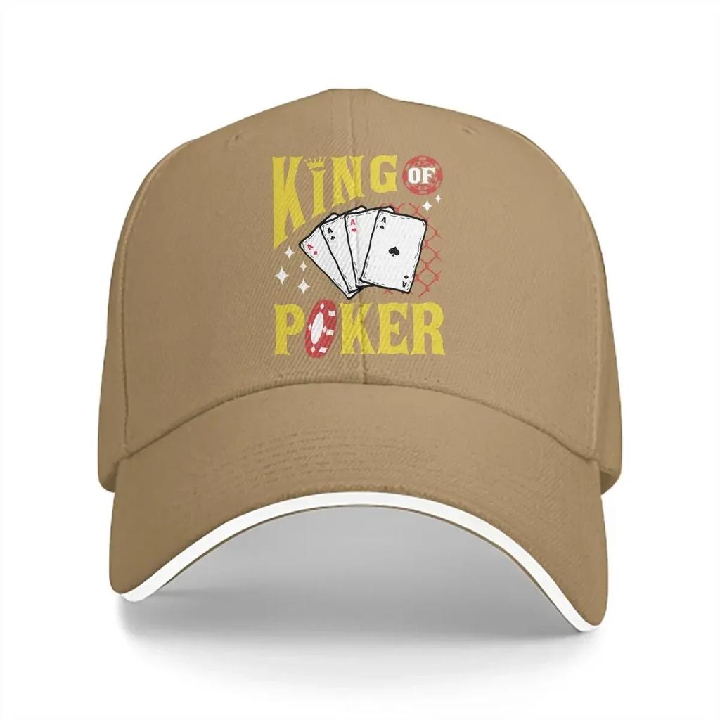 Washed Unisex's Baseball Cap King of Poker Trucker Snapback Caps Dad Hat Poker Golf Hats