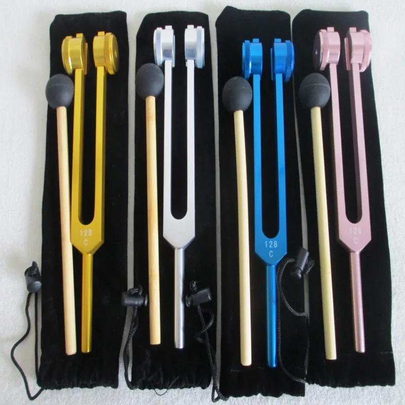 Aluminum Alloy Tuning Fork Medical Apason Colorful Tuning Forks 128Hz Therapeutic Diapason Chakras Musical Instrument Percussion