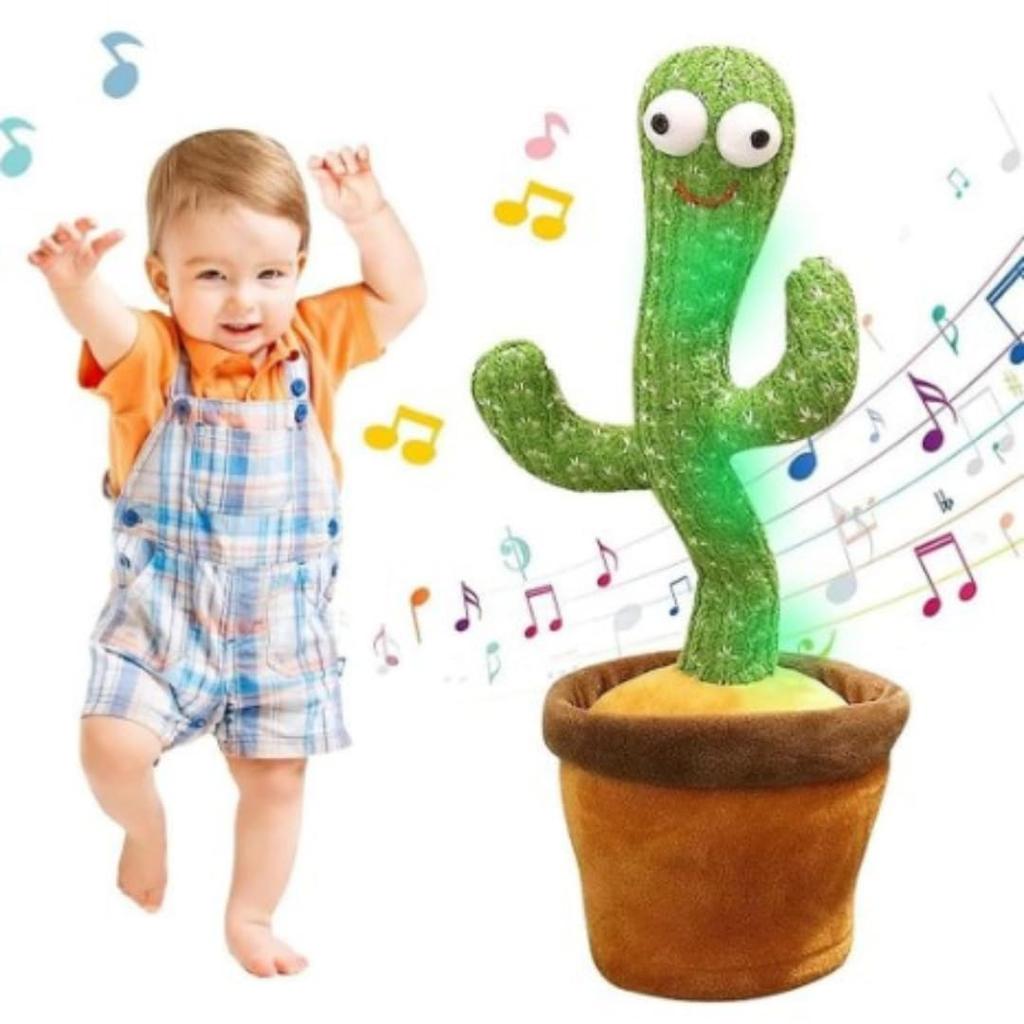 Dancing Cactus Plush Toy with Cute Expressions, Potted Plant Shape, and Music Function, Green Plant Dancing