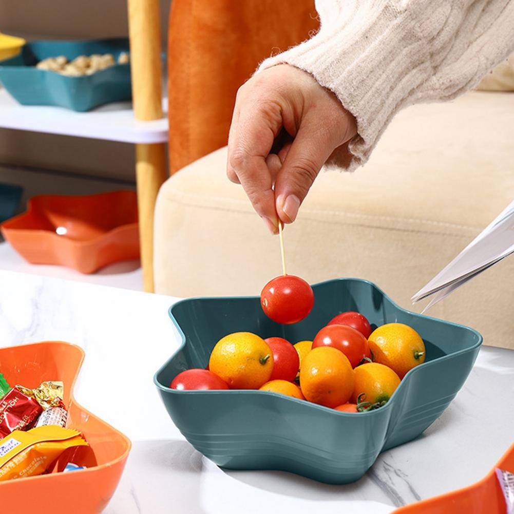 Farfurie cu fructe cu stea cu cinci colțuri din plastic de calitate alimentară, gustare multifuncțională, fructe, nuci, tavă de servire, bol, suport pentru vase, unelte de bucătărie