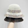 Summer Hollowed Out Beach Sun Protection Hat Breathable Seaside Colorful Vacation Style Wide Woven Straw Hat