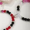 European Halloween Spider Heart Magnetic Couple Bracelet