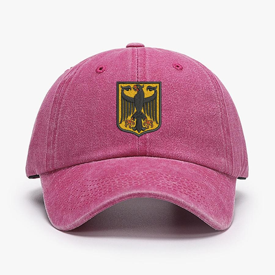 Deutschland Germany Coat Of Arms Shield Embroidery Vintage Men Baseball soft cotton Washed soft Dad cap hats