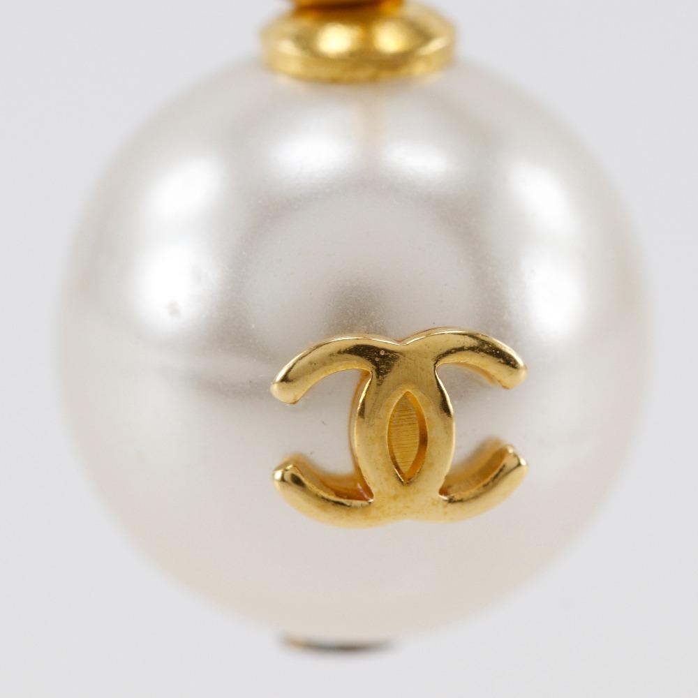 Chanel COCO Mark Piercing Creolen Vergoldet/Kunstperle 5,8g Damen Gebraucht