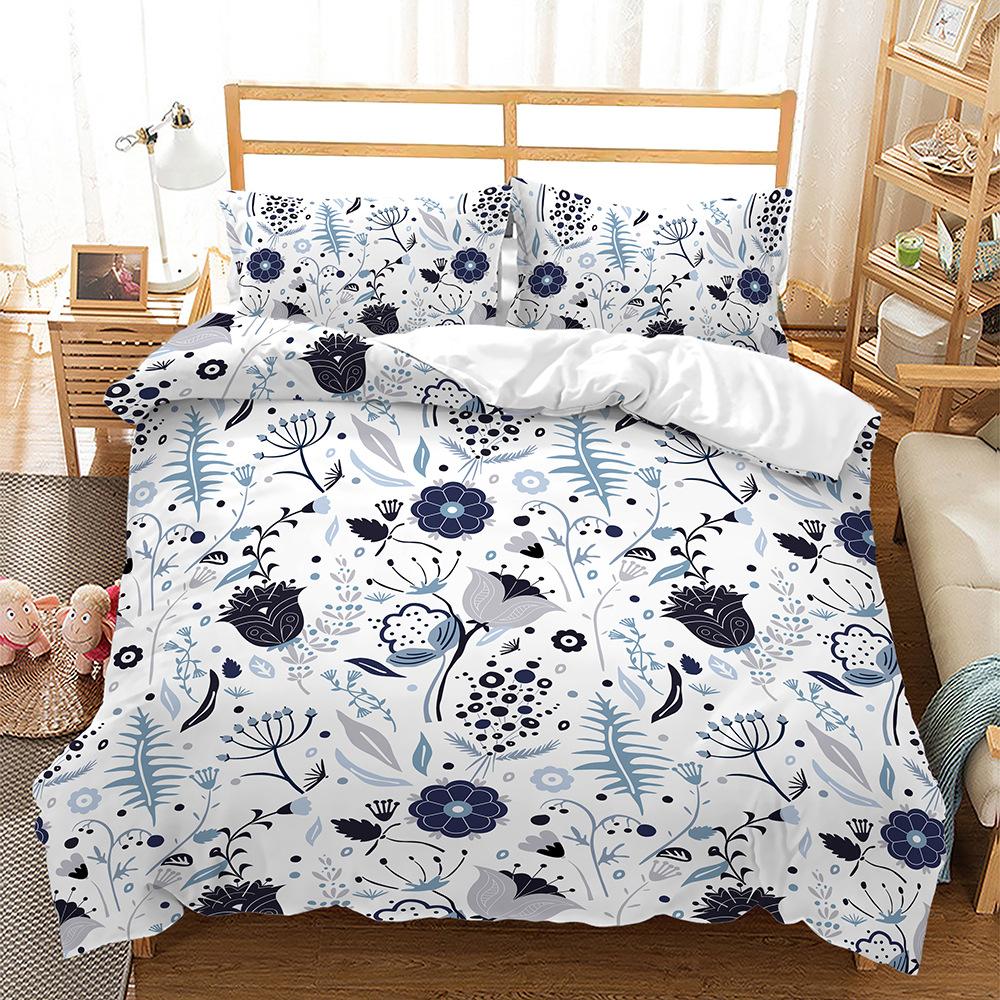 Kit Crushed Flowers Plants 3D Digital Printing Three-Piece Set Four-Piece Set Two-Piece Set